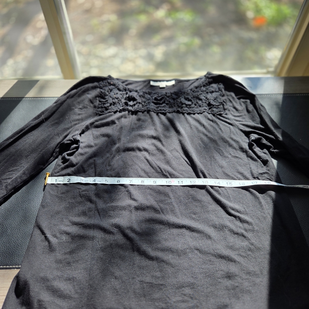 LOFT Black Lace Accent Top